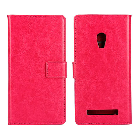 Custodia Portafoglio In Pelle Cover con Supporto per Asus Zenfone 5 Rosa Caldo