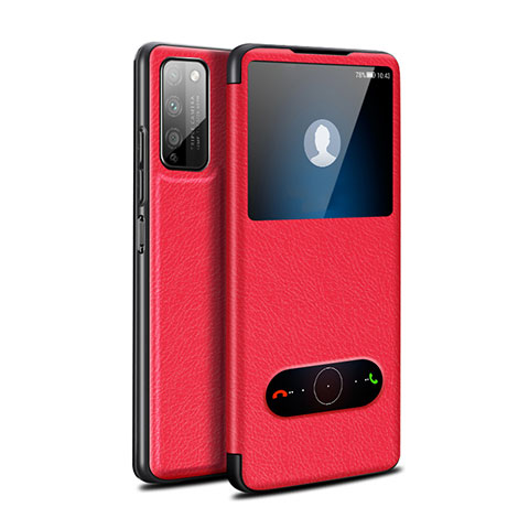 Custodia Portafoglio In Pelle Cover con Supporto per Huawei Honor 30 Lite 5G Rosso