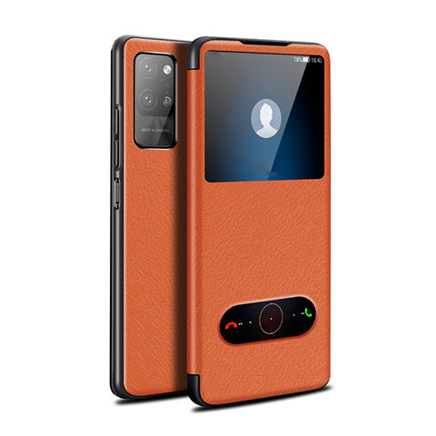 Custodia Portafoglio In Pelle Cover con Supporto per Huawei Honor Play4 Pro 5G Arancione