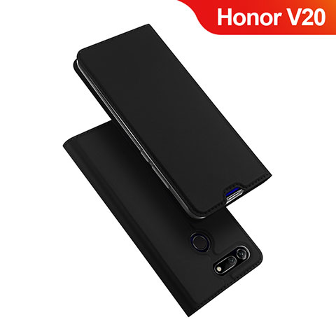 Custodia Portafoglio In Pelle Cover con Supporto per Huawei Honor View 20 Nero