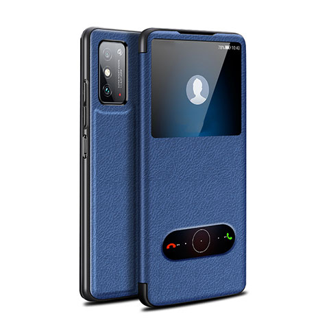 Custodia Portafoglio In Pelle Cover con Supporto per Huawei Honor X10 Max 5G Blu