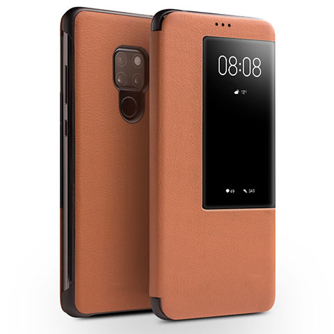 Custodia Portafoglio In Pelle Cover con Supporto per Huawei Mate 20 Arancione