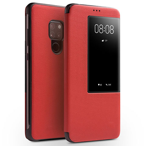Custodia Portafoglio In Pelle Cover con Supporto per Huawei Mate 20 Rosso