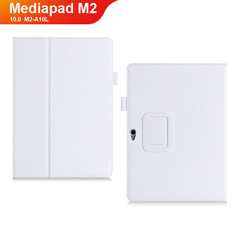 Custodia Portafoglio In Pelle Cover con Supporto per Huawei MediaPad M2 10.0 M2-A10L Bianco