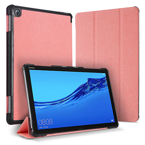Custodia Portafoglio In Pelle Cover con Supporto per Huawei MediaPad M5 Lite 10.1 Rosa