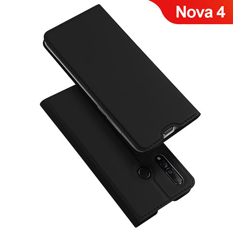 Custodia Portafoglio In Pelle Cover con Supporto per Huawei Nova 4 Nero