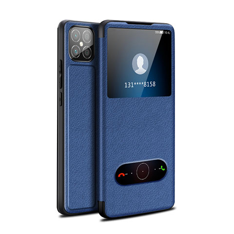 Custodia Portafoglio In Pelle Cover con Supporto per Huawei Nova 8 SE 5G Blu