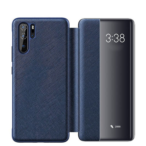 Custodia Portafoglio In Pelle Cover con Supporto per Huawei P30 Pro Blu