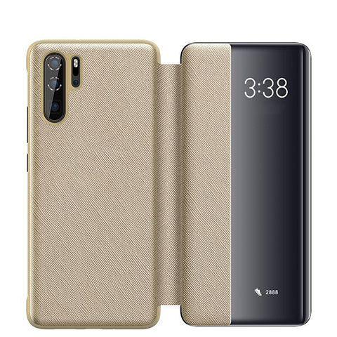 Custodia Portafoglio In Pelle Cover con Supporto per Huawei P30 Pro Oro