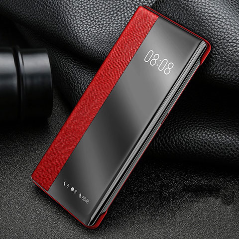Custodia Portafoglio In Pelle Cover con Supporto per Huawei P40 Rosso