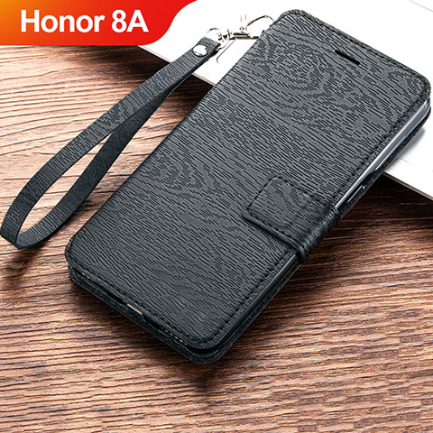 Custodia Portafoglio In Pelle Cover con Supporto per Huawei Y6 Prime (2019) Nero