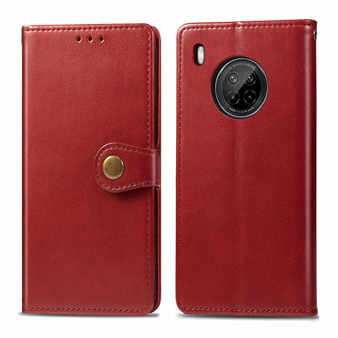 Custodia Portafoglio In Pelle Cover con Supporto per Huawei Y9a Rosso