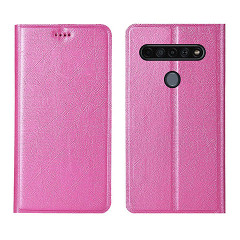 Custodia Portafoglio In Pelle Cover con Supporto per LG K51S Rosa