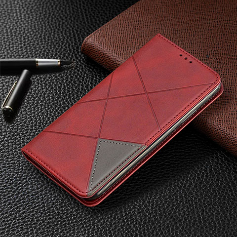 Custodia Portafoglio In Pelle Cover con Supporto per Nokia 1.3 Rosso