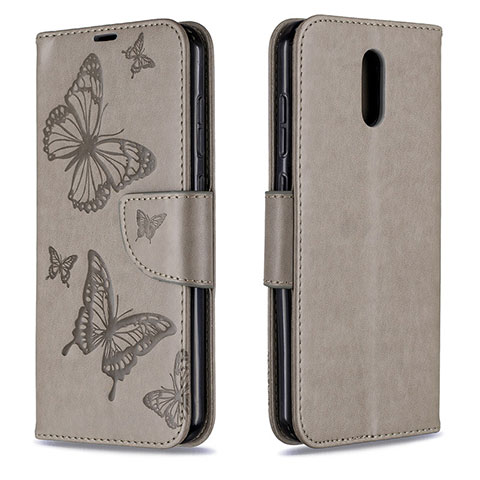 Custodia Portafoglio In Pelle Cover con Supporto per Nokia 2.3 Grigio