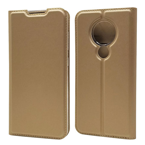 Custodia Portafoglio In Pelle Cover con Supporto per Nokia 7.2 Oro