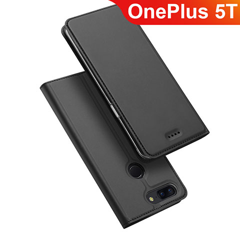 Custodia Portafoglio In Pelle Cover con Supporto per OnePlus 5T A5010 Nero