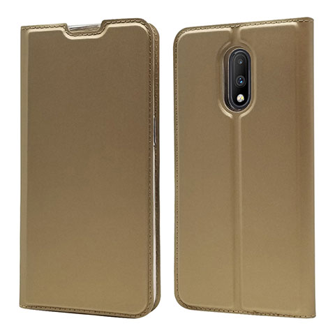 Custodia Portafoglio In Pelle Cover con Supporto per OnePlus 7 Oro