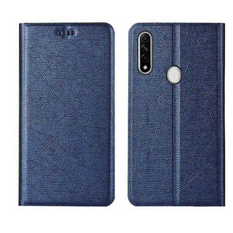 Custodia Portafoglio In Pelle Cover con Supporto per Oppo A31 Blu