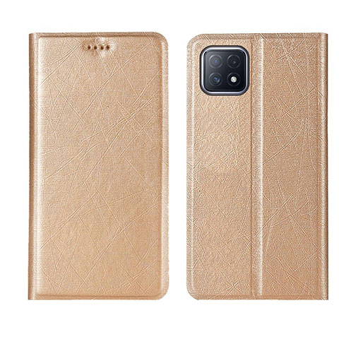 Custodia Portafoglio In Pelle Cover con Supporto per Oppo A72 5G Oro