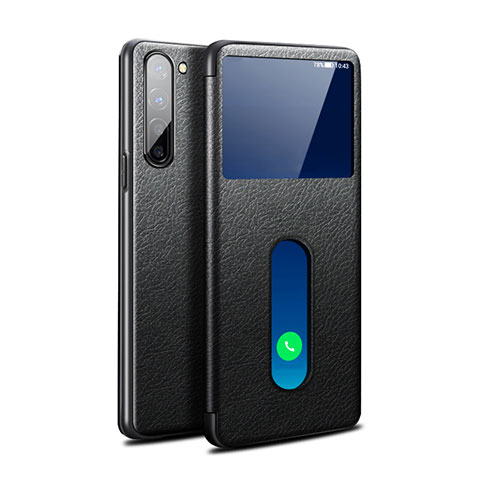 Custodia Portafoglio In Pelle Cover con Supporto per Oppo F15 Nero