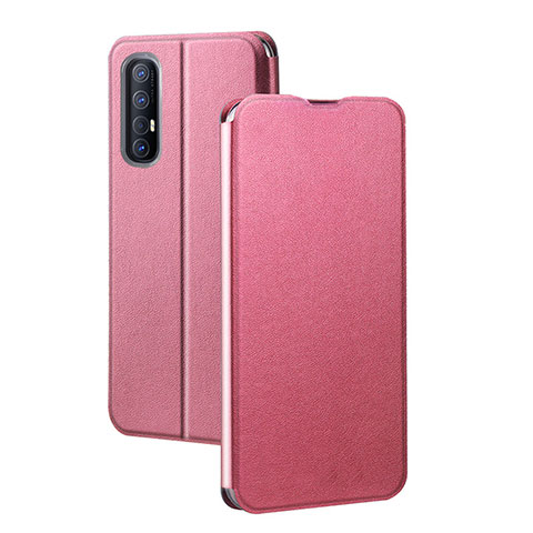 Custodia Portafoglio In Pelle Cover con Supporto per Oppo Find X2 Neo Rosa