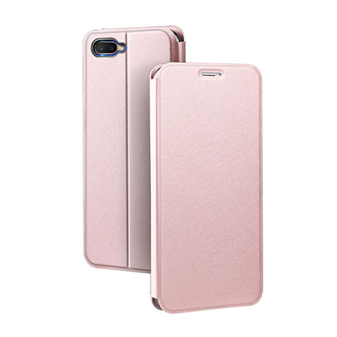 Custodia Portafoglio In Pelle Cover con Supporto per Oppo K1 Oro Rosa