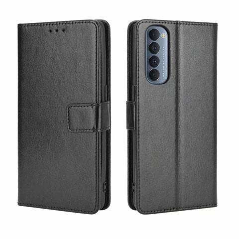 Custodia Portafoglio In Pelle Cover con Supporto per Oppo Reno4 Pro 4G Nero