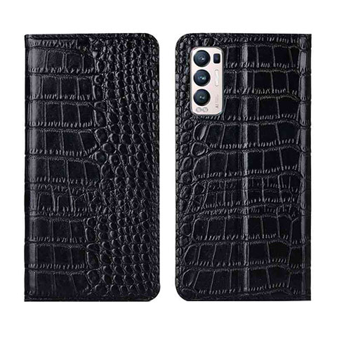 Custodia Portafoglio In Pelle Cover con Supporto per Oppo Reno5 Pro+ Plus 5G Nero