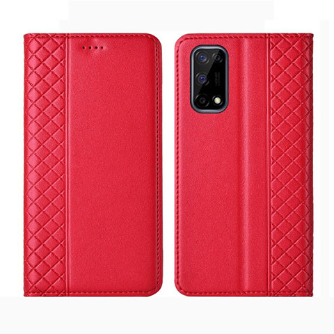 Custodia Portafoglio In Pelle Cover con Supporto per Realme V5 5G Rosso