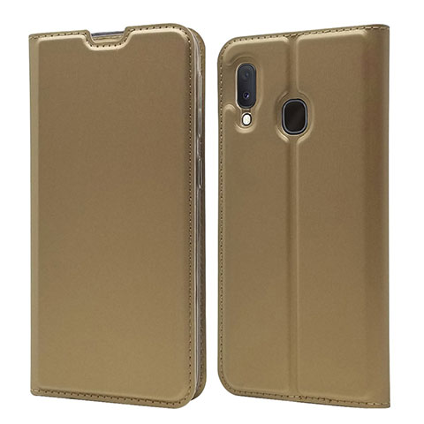 Custodia Portafoglio In Pelle Cover con Supporto per Samsung Galaxy A20e Oro