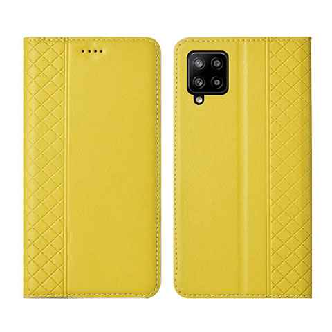 Custodia Portafoglio In Pelle Cover con Supporto per Samsung Galaxy A42 5G Giallo