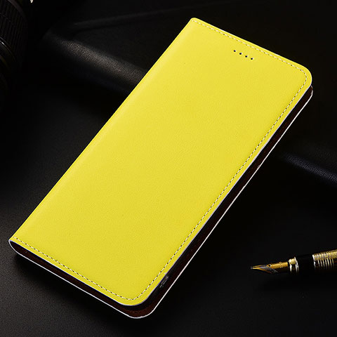 Custodia Portafoglio In Pelle Cover con Supporto per Samsung Galaxy A6s Giallo