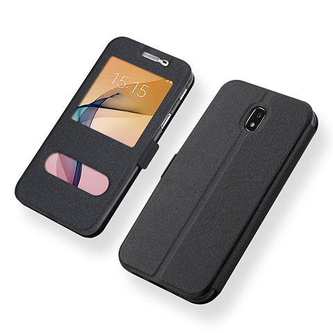 Custodia Portafoglio In Pelle Cover con Supporto per Samsung Galaxy J5 (2017) SM-J750F Nero