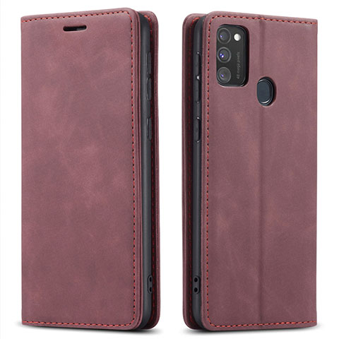 Custodia Portafoglio In Pelle Cover con Supporto per Samsung Galaxy M21 Rosso Rosa