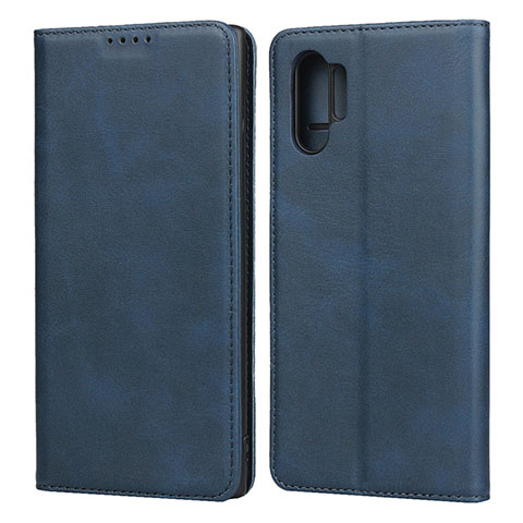 Custodia Portafoglio In Pelle Cover con Supporto per Samsung Galaxy Note 10 Plus Blu