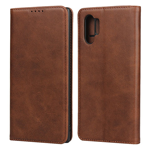 Custodia Portafoglio In Pelle Cover con Supporto per Samsung Galaxy Note 10 Plus Marrone