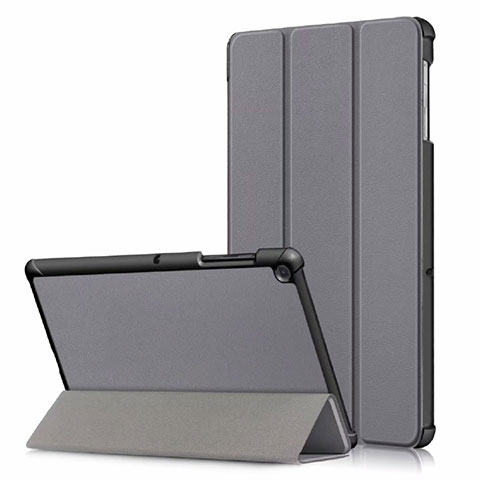 Custodia Portafoglio In Pelle Cover con Supporto per Samsung Galaxy Tab S5e 4G 10.5 SM-T725 Grigio