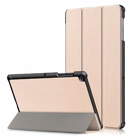 Custodia Portafoglio In Pelle Cover con Supporto per Samsung Galaxy Tab S5e 4G 10.5 SM-T725 Oro