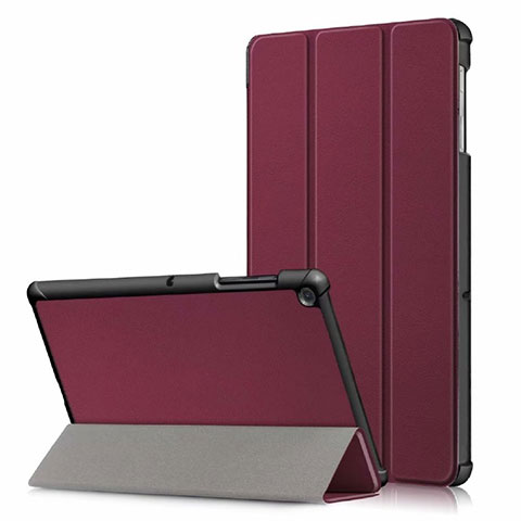 Custodia Portafoglio In Pelle Cover con Supporto per Samsung Galaxy Tab S5e 4G 10.5 SM-T725 Rosso Rosa