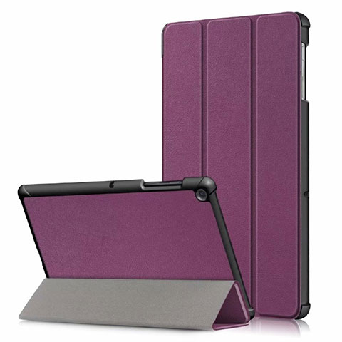 Custodia Portafoglio In Pelle Cover con Supporto per Samsung Galaxy Tab S5e 4G 10.5 SM-T725 Viola