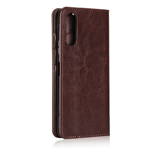 Custodia Portafoglio In Pelle Cover con Supporto per Sony Xperia 10 II Marrone