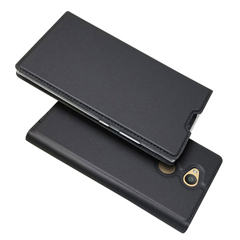 Custodia Portafoglio In Pelle Cover con Supporto per Sony Xperia L2 Nero