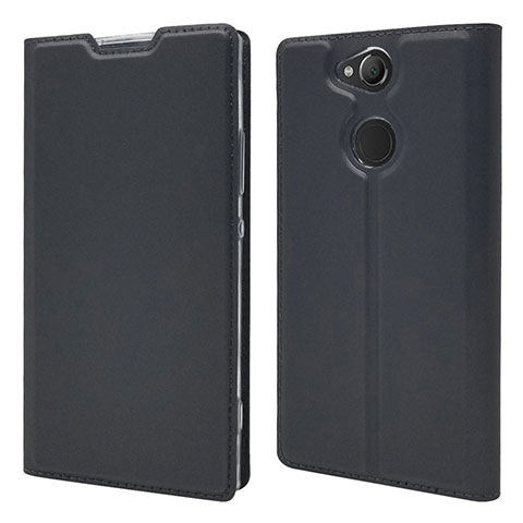 Custodia Portafoglio In Pelle Cover con Supporto per Sony Xperia XA2 Nero