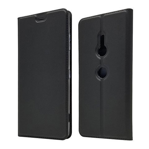 Custodia Portafoglio In Pelle Cover con Supporto per Sony Xperia XZ3 Nero