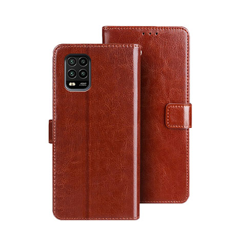 Custodia Portafoglio In Pelle Cover con Supporto per Xiaomi Mi 10 Lite Marrone