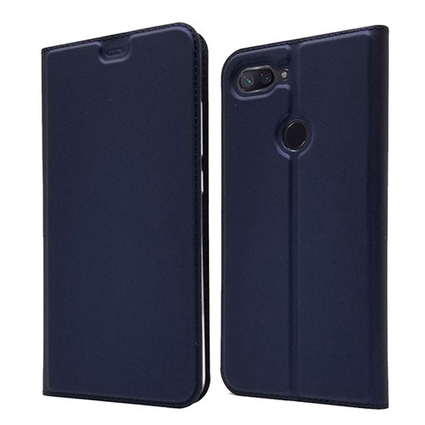 Custodia Portafoglio In Pelle Cover con Supporto per Xiaomi Mi 8 Lite Blu