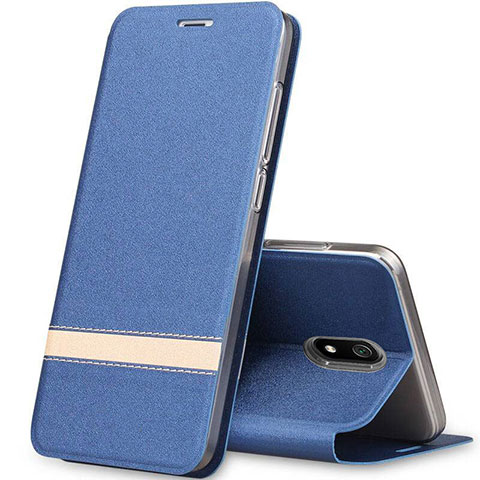 Custodia Portafoglio In Pelle Cover con Supporto per Xiaomi Redmi 8A Blu