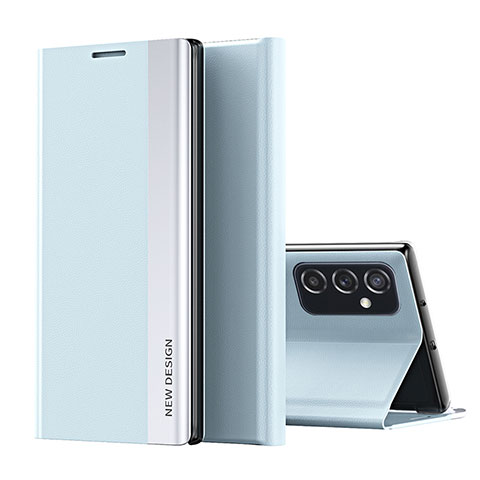 Custodia Portafoglio In Pelle Cover con Supporto Q01H per Samsung Galaxy M52 5G Cielo Blu