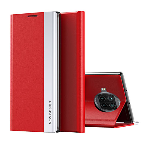 Custodia Portafoglio In Pelle Cover con Supporto Q01H per Xiaomi Mi 10T Lite 5G Rosso